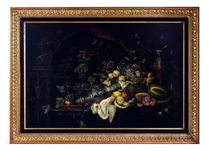 Andrea Marinell, Large Still Life with Fruits, Oil on Canvas, 1980s, Framed