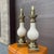 Metal Vintage Stiffel Beige Porcelain and Brass Table Lamps - A Pair For Sale - Image 7 of 18