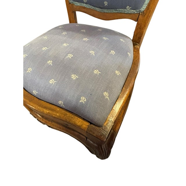Cornflower Blue Late 19th Century Louis XV Style Carved Side Chairs, a Pair For Sale - Image 8 of 12