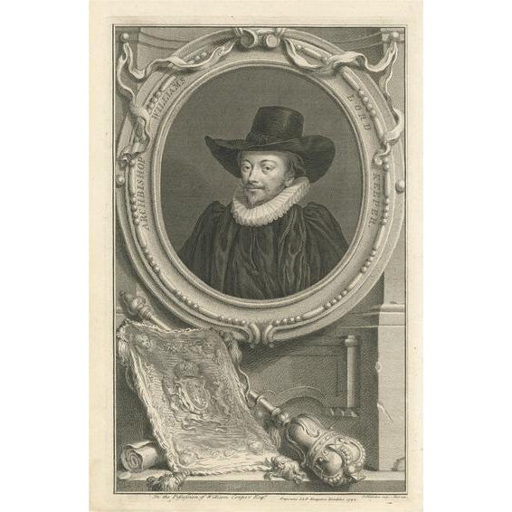 Jacobus Houbraken, Portrait of Archbishop Williams, Lord Keeper, Print For Sale - Image 6 of 6