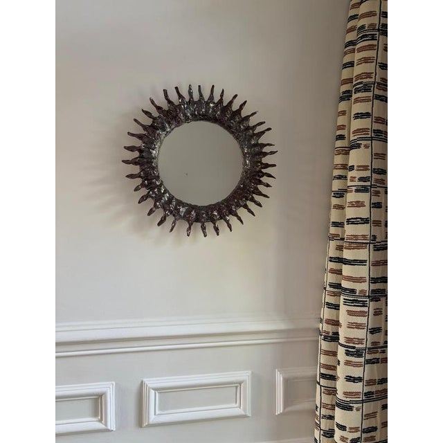 Gold Sole Bio French Ceramic Mirror by Renzo Maar For Sale - Image 8 of 11