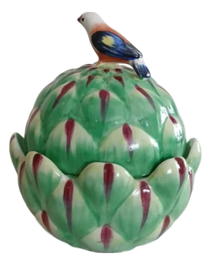 Vintage Mottahedeh Sir Humphrey Wakefield Stately Homes Artichoke Bird Trinkle Box