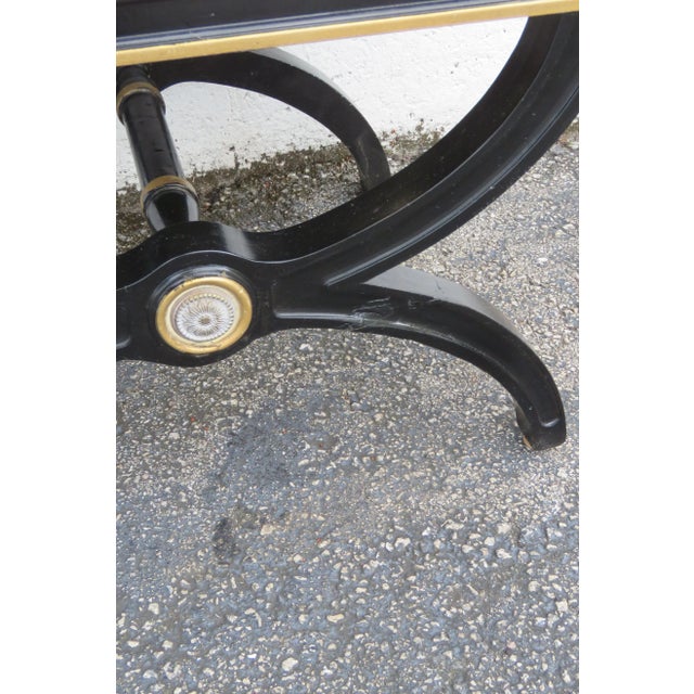 Wood Hollywood Regency Painted Vanity Ottoman Footstool 6124 For Sale - Image 7 of 12