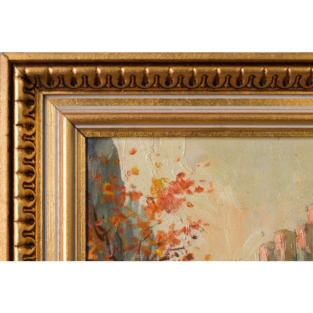 Impressionist Autumn Cityscape, Late 20th-Century, Oil on Canvas, Framed For Sale - Image 10 of 12