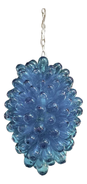 1990s Light Fixture Pendant of Recycled Hand Blown Glass