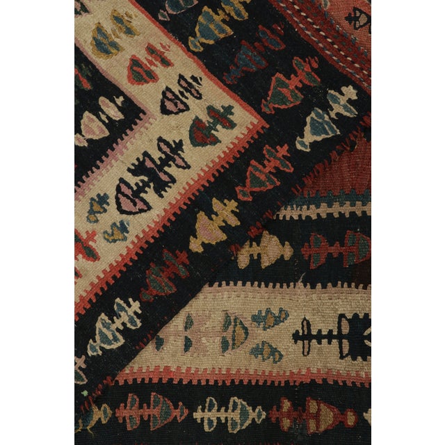 Textile Vintage Turkish Kilim Rug in Red With Beige-Brown and Midnight Border For Sale - Image 7 of 7