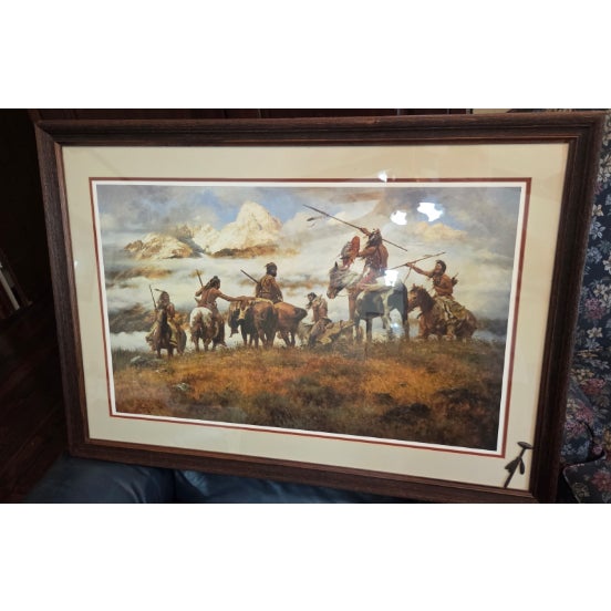 Brown The Ploy by Renowned Western Artist Howard Terpning 1978 Print Signed and Numbered 190/1000 With Coa For Sale - Image 8 of 10