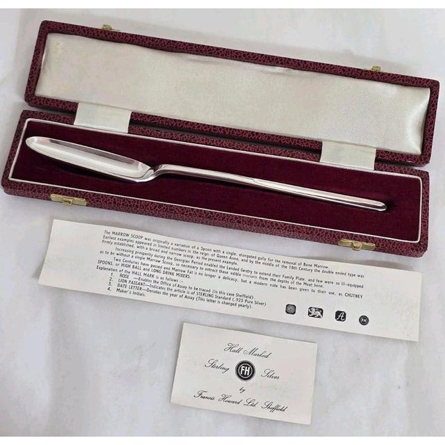 Vintage Georgian Sterling Silver Marrow Scoop from Francis Howard, 1978 For Sale - Image 4 of 16