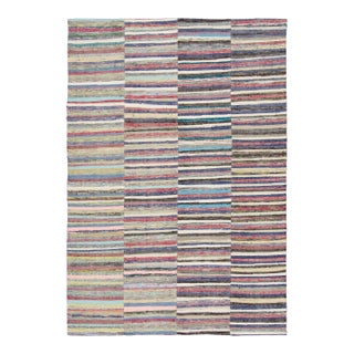 Vintage Chaput Kilim Wool Rug With Multicolor Stripes by Rug & Kilim, 1950-1959 For Sale
