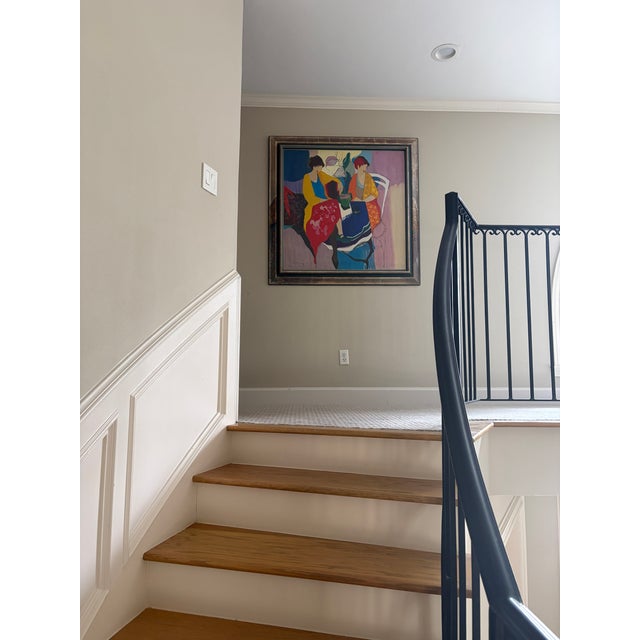 Striking monumental limited edition serigraph, signed by Itzchak Tarkay and numbered 296/300, presented in an exceptional...