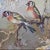 Gold Gilt framed oil on canvas. Beautiful botanical and finch