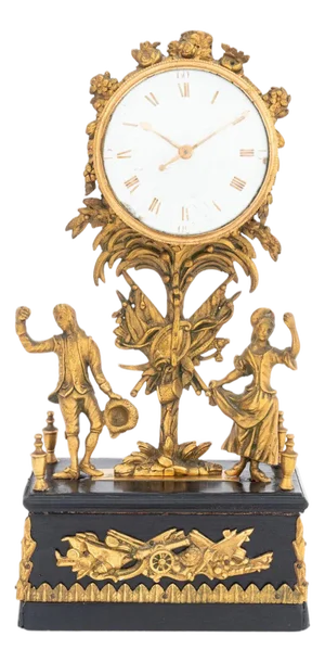 Empire Style Gilt Metal Ebonized Mantle Clock