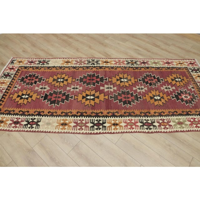1950s Southwestern Hand Knotted Kilim Rug For Sale - Image 4 of 13