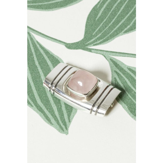 Silver and Rose Quartz Brooch by Elis Kauppi, 1961 For Sale - Image 6 of 6
