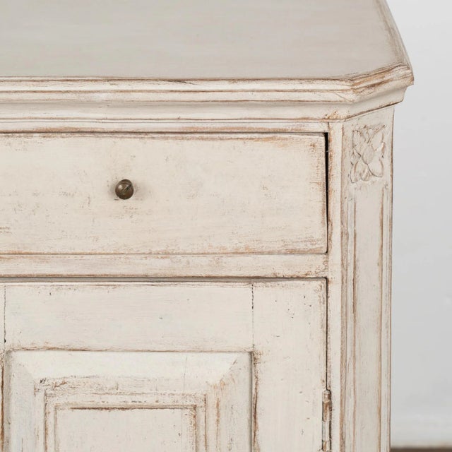 Wood Pair, White Painted Nightstands, Sweden Circa 1880 For Sale - Image 7 of 11