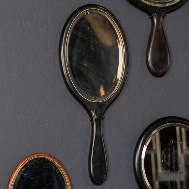 Brown Antique Wooden Hand Mirrors, 19th Century, Set of 25 For Sale - Image 8 of 18