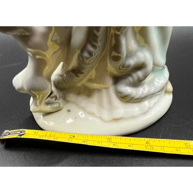 Lladro Porcelain Figurine of Woman With Dog at Her Feet For Sale - Image 6 of 8