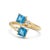 Contemporary Swiss Blue Topaz Toi Et Moi Ring - Beautiful Engagement Ring for Her Us 7 For Sale - Image 3 of 3