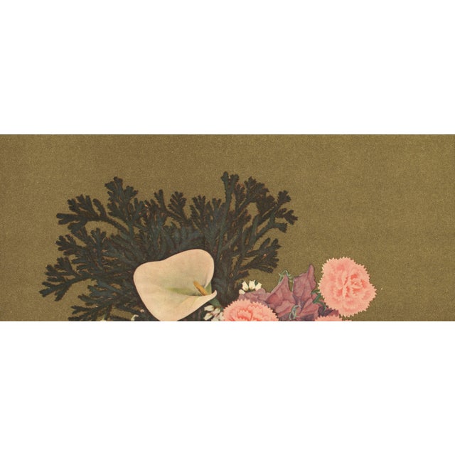 Mid-Century Modern 1956 Original Botanical Lithograph-Japanese Flower Arrangement Design, Matted For Sale - Image 3 of 5