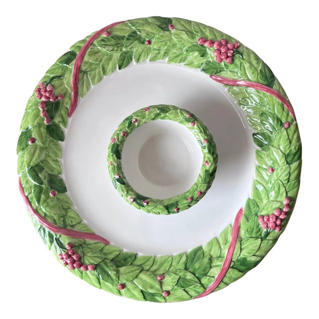 Italian Serving Chip & Dip Platter-the Mane Lion, Philadelphia For Sale