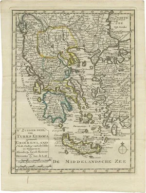 Antique Map of Greece by Keizer & De Lat, 1788