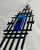 Large Brutalist Danish Wall Candleholder in Wrought Iron and Blue Glass from Dantoft, 1960s For Sale - Image 4 of 6