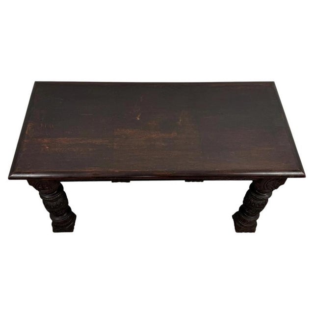 19th Century English Carved Oak Side Table For Sale - Image 4 of 8