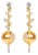 18K Yellow Gold 2/3 Cttw Round Bezel Diamond and 25mm Ball Shaped Yellow Citrine Gemstone Dangle Stud Earrings, A Pair For Sale