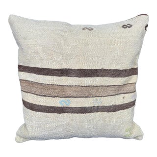 Turkish Hemp Pillow Cushion Natural Beige Brown Pillow Cushion Cover 20"x20" For Sale