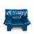 Animal Skin Set of Vintage Blue Leather Armchair and Ottoman by Nicoletti Salotti for Avanti, Italy, 1980s For Sale - Image 7 of 18