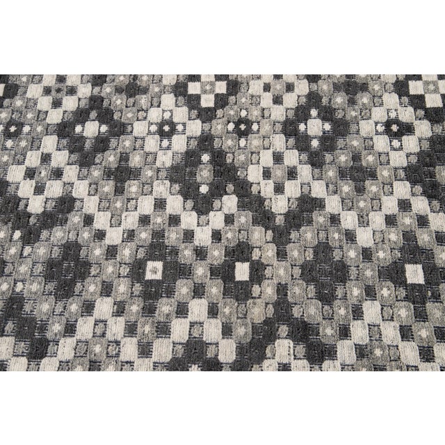 Allover Designed Soumak Wool Rug in Gray Tones For Sale In New York - Image 6 of 7