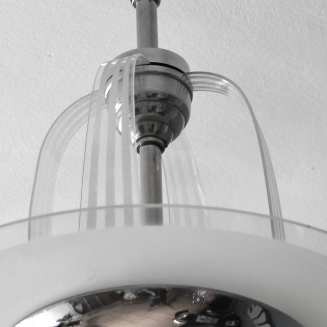 Vintage Art Deco Ceiling Light attributed to Henri Petitot for Atelier Petitot, 1930s For Sale - Image 3 of 12