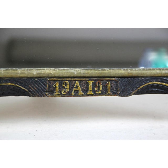 Glass Hand-Carved Wooden Wall Mirror with Golden Bars, Austria, 1901 For Sale - Image 7 of 16
