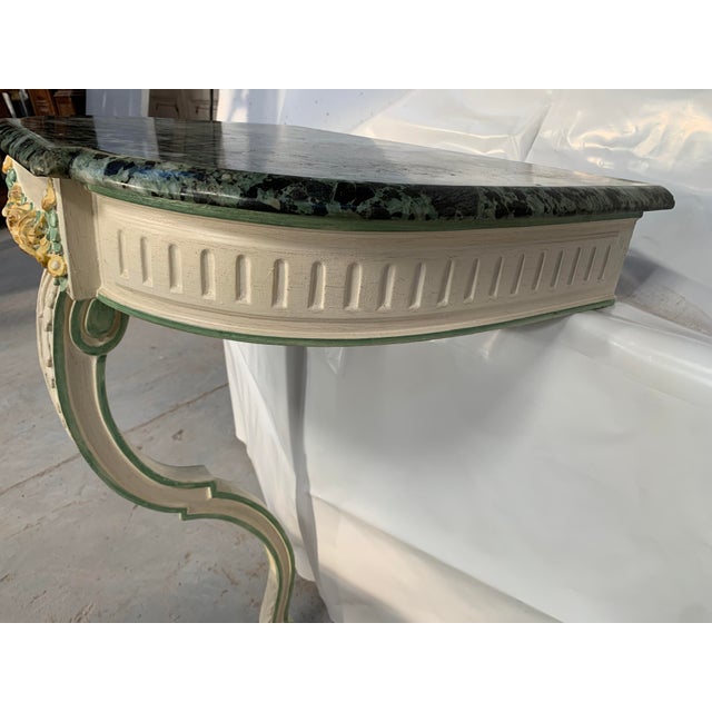 Louis XVI Style Wall Console in Lacquered Wood For Sale - Image 4 of 7