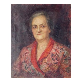 Original Oil Painting: Soviet Woman Portrait, Ukrainian Artist 60-50 For Sale