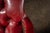 Late 20th Century Set of Four Tufted Leather Bankers Chairs in Red For Sale - Image 13 of 17