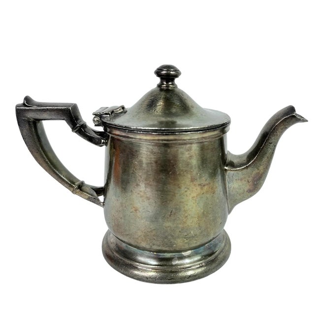 1920s Stevens Hotel Silver Soldered Tea Pot For Sale - Image 4 of 10