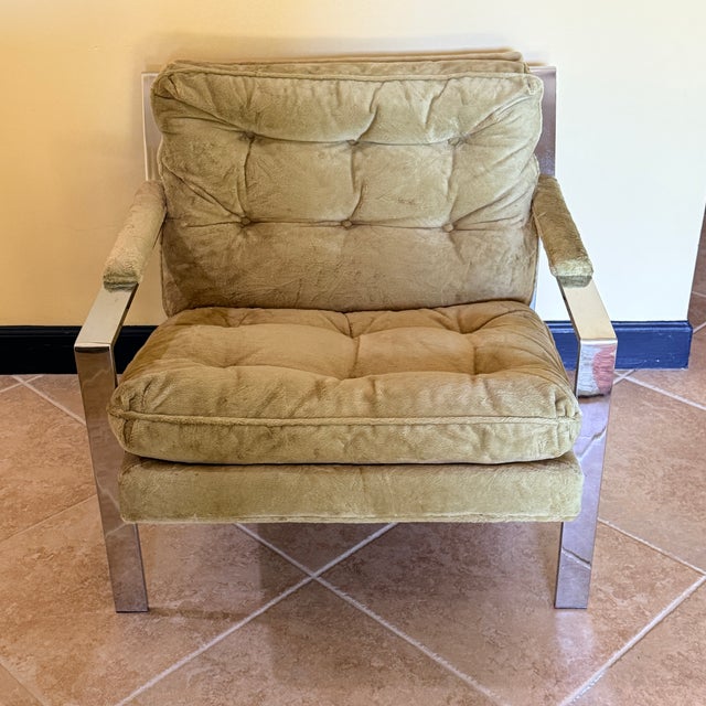 Mid Century Chrome Flat Bar Lounge Chair From the home of many authentic mid-century gems, this is believed to be Milo...