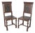 Middle Easter Oak and Leather Chairs with Studs 1920, Set of 2 For Sale
