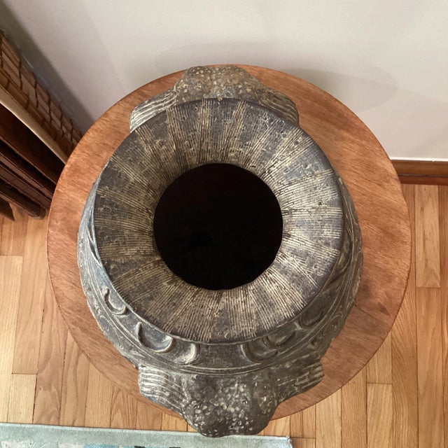 Mid 20th Century Vintage Terracotta Finish Bronze Color Elephant Head Asian Motifs For Sale - Image 5 of 13