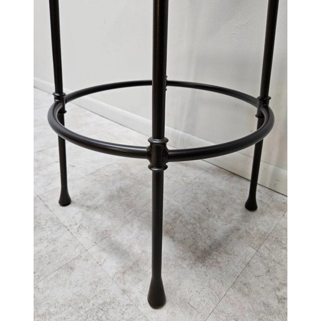 Traditional 1990s Ethan Allen Biscayne Swivel Counter Bar Stool Wrought Iron For Sale - Image 3 of 14