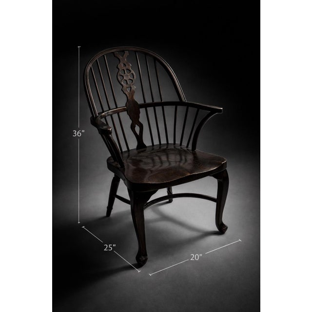 English Vintage Windsor Armchair in the English Country Tradition, Refined Form With Companion Chair Available For Sale - Image 3 of 12