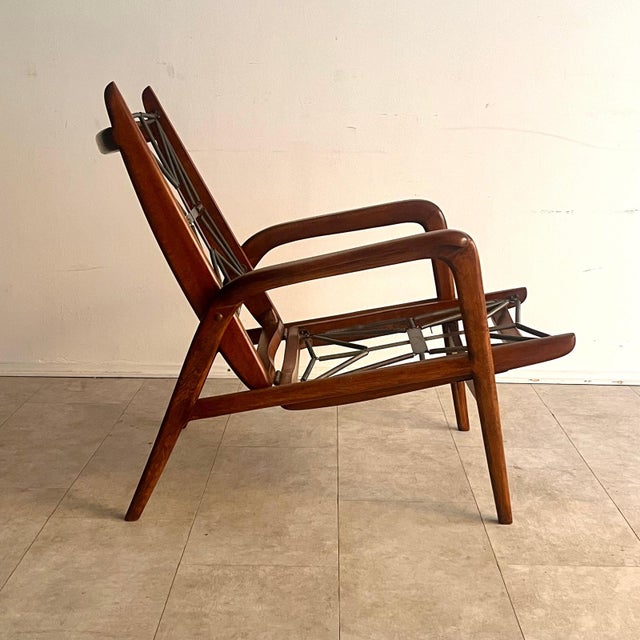 Mid-Century Modern Reclining Chair in Wood, 1950s For Sale - Image 4 of 5