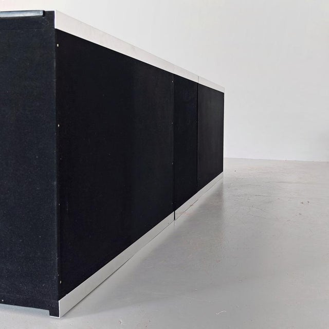 Sideboard in Fabric, Leather, Marble and Metal attributed to Guido Faleschini for I4 Mariani Hermes, 1970s For Sale - Image 16 of 18