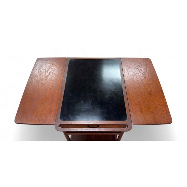 Brown Mid-Century Teak and Formica Serving Trolley by Ludvig Pontoppidan For Sale - Image 8 of 14