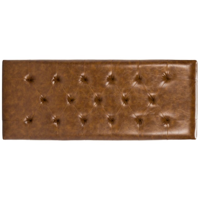 Tyler Bench in Black & Saddle For Sale - Image 4 of 10