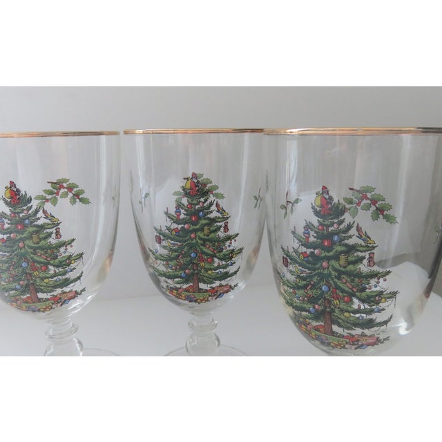 Transparent Early 21st Century Spode Christmas Tree Pedestal Goblets- Set of 4 For Sale - Image 8 of 12
