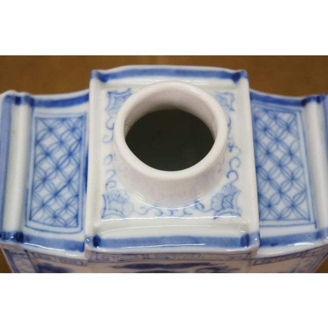 Chinese Chinoiserie Blue & White Porcelain Dragon Ginger Jar Mantel Vase Urn 11" For Sale - Image 11 of 14