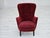 Vintage Danish Chair in Cherry-Red Furniture Velour, 1960s For Sale - Image 9 of 18