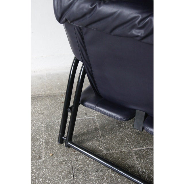 Vintage Italian Lounge Chair in Leather For Sale - Image 13 of 14